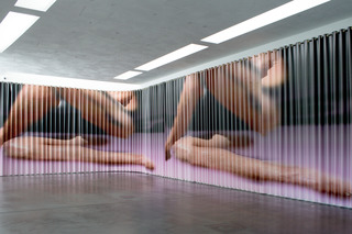 Proposal for image placement (stretched, curtain), 2017. Installation view at ARS17, Museum of Contemporary Art Kiasma, Helsinki, 2018